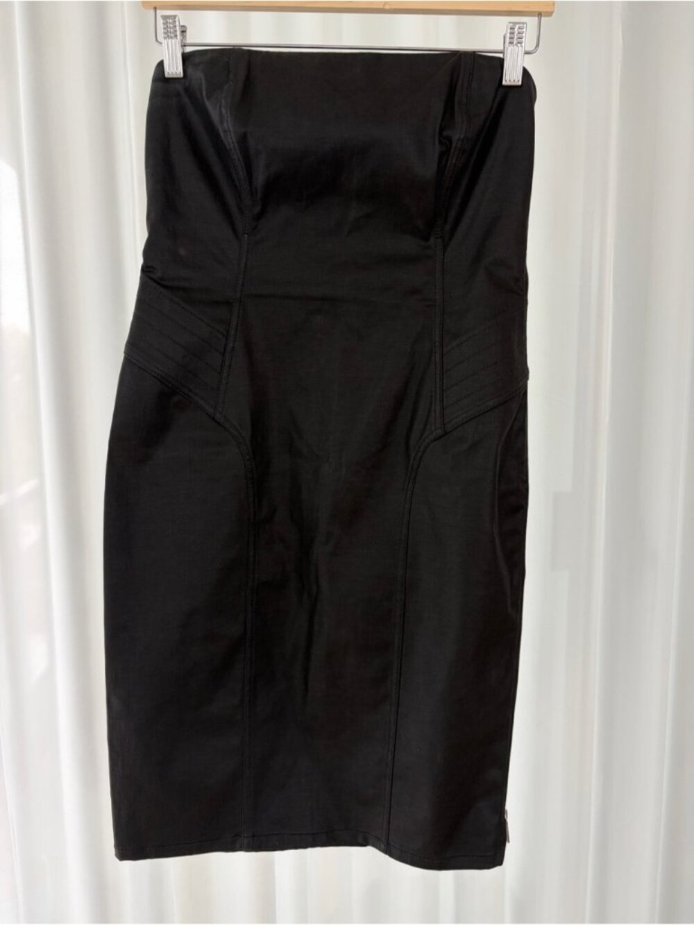 Ralph Lauren Black Label Coated Corset Strapless Tube Dress Black Size 6 Vintage